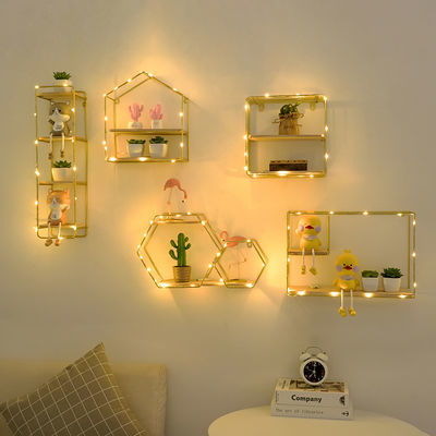 北歐風鐵藝客廳墻上工藝品少女心置物架創意房間臥室墻面裝飾壁掛