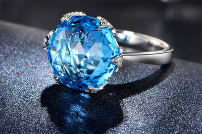 米萊珠寶9.5克拉托帕石戒指 璀璨藍調，指尖的藝術珍藏